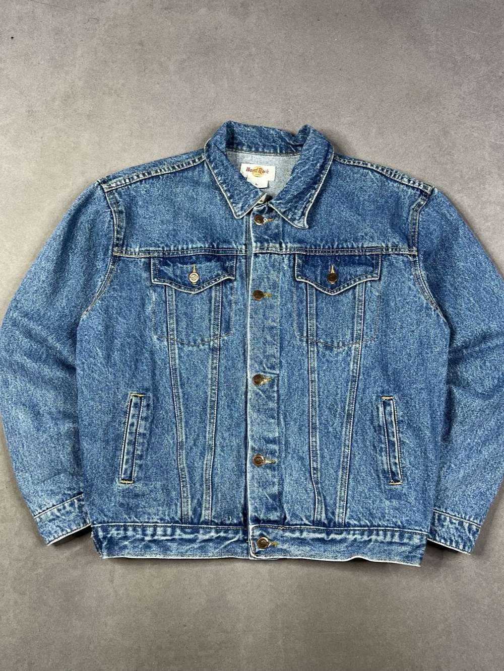 Hard Rock Cafe Vintage Hard Rock Cafe Bangkok Denim Jacket Vintage Blue Large